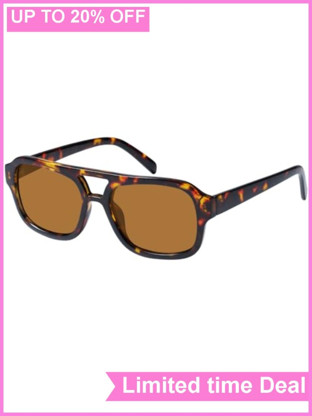 Small Square Aviator Sunglasses UV400 Protection Retro Double Bridge